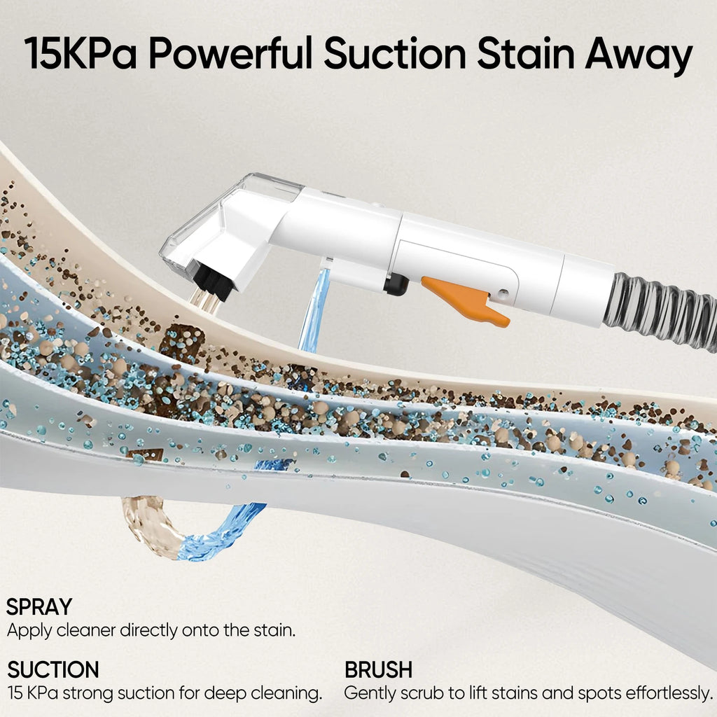 Portable Carpet Cleaner 750W 15KPa Portable Spot Cleaner for Car Sofa Pet Hair, Spray Suction Upholstery Clean Machine 