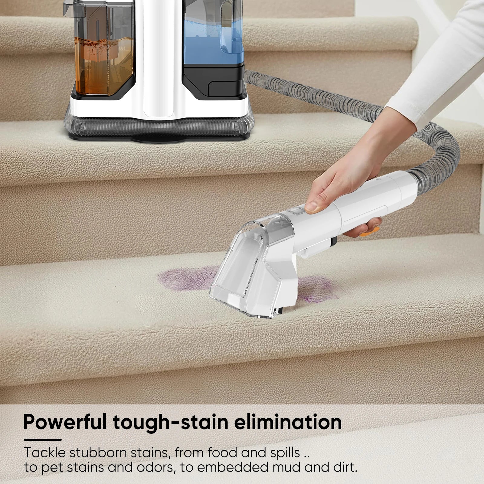 Portable Carpet Cleaner 750W 15KPa Portable Spot Cleaner for Car Sofa Pet Hair, Spray Suction Upholstery Clean Machine 