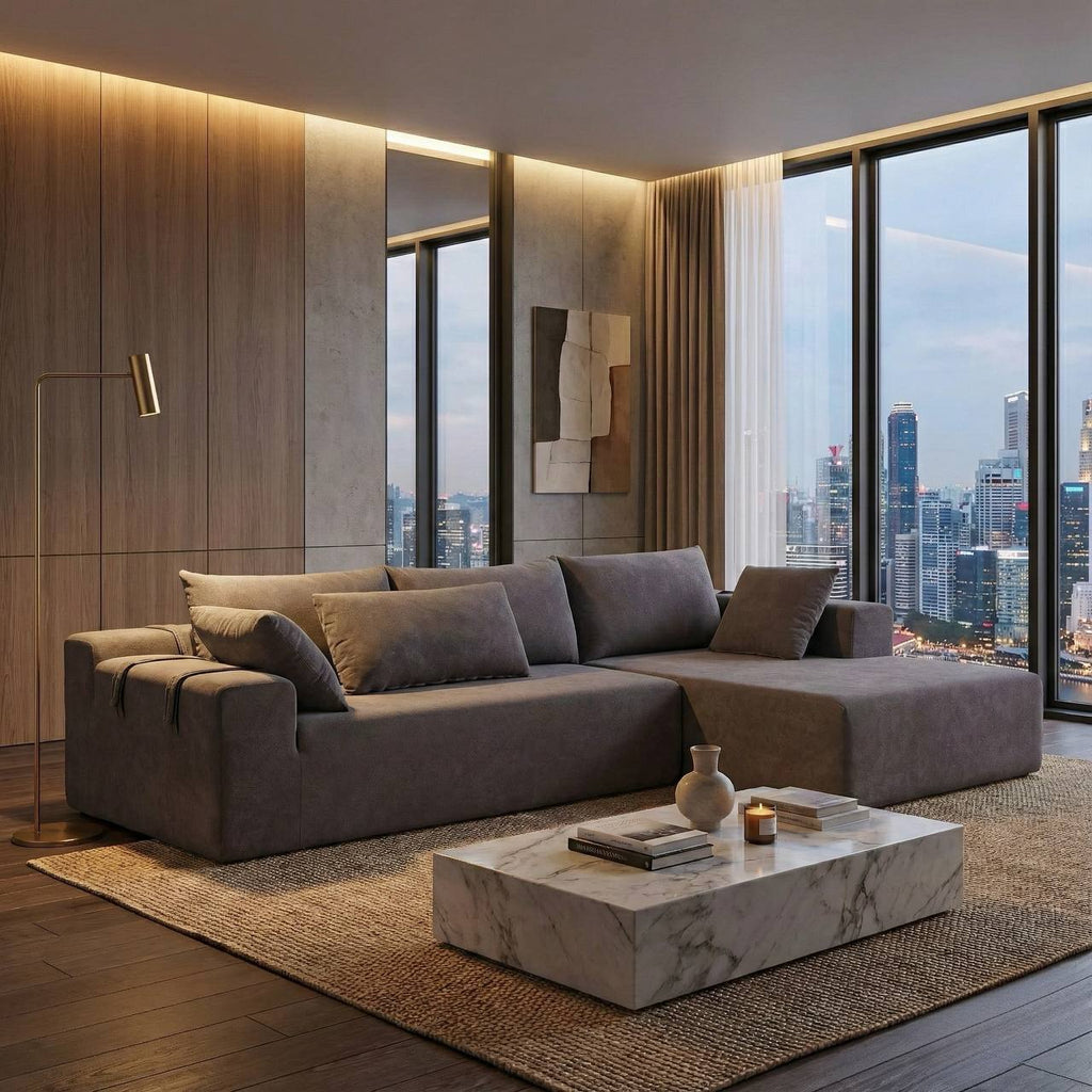 Boneless L-Shaped Modular Sectional Sofa