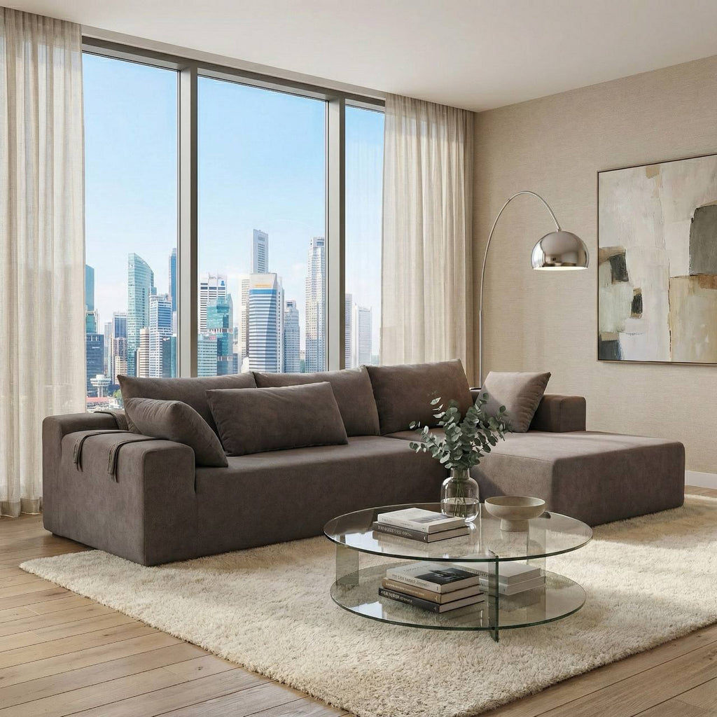 Boneless L-Shaped Modular Sectional Sofa