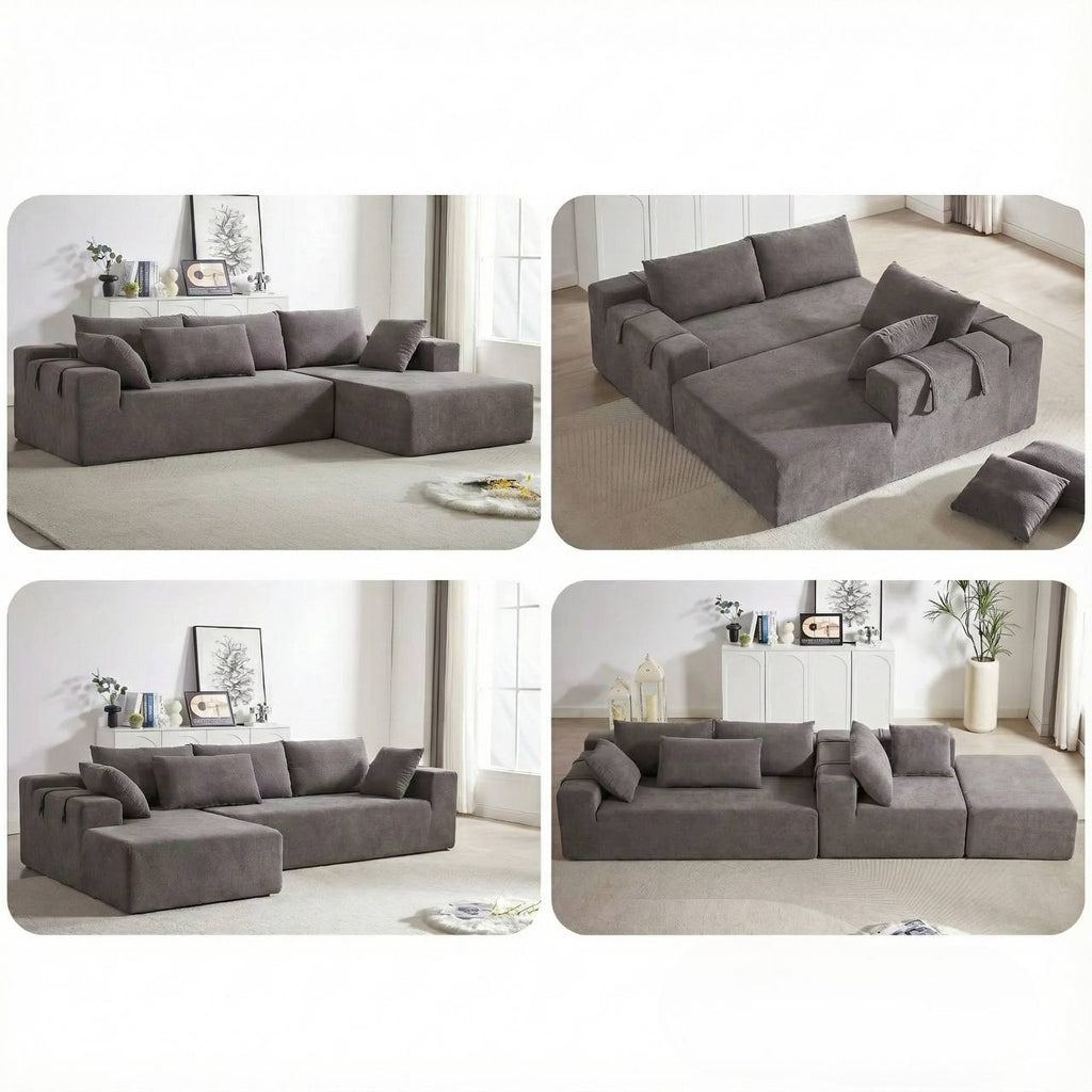 Boneless L-Shaped Modular Sectional Sofa