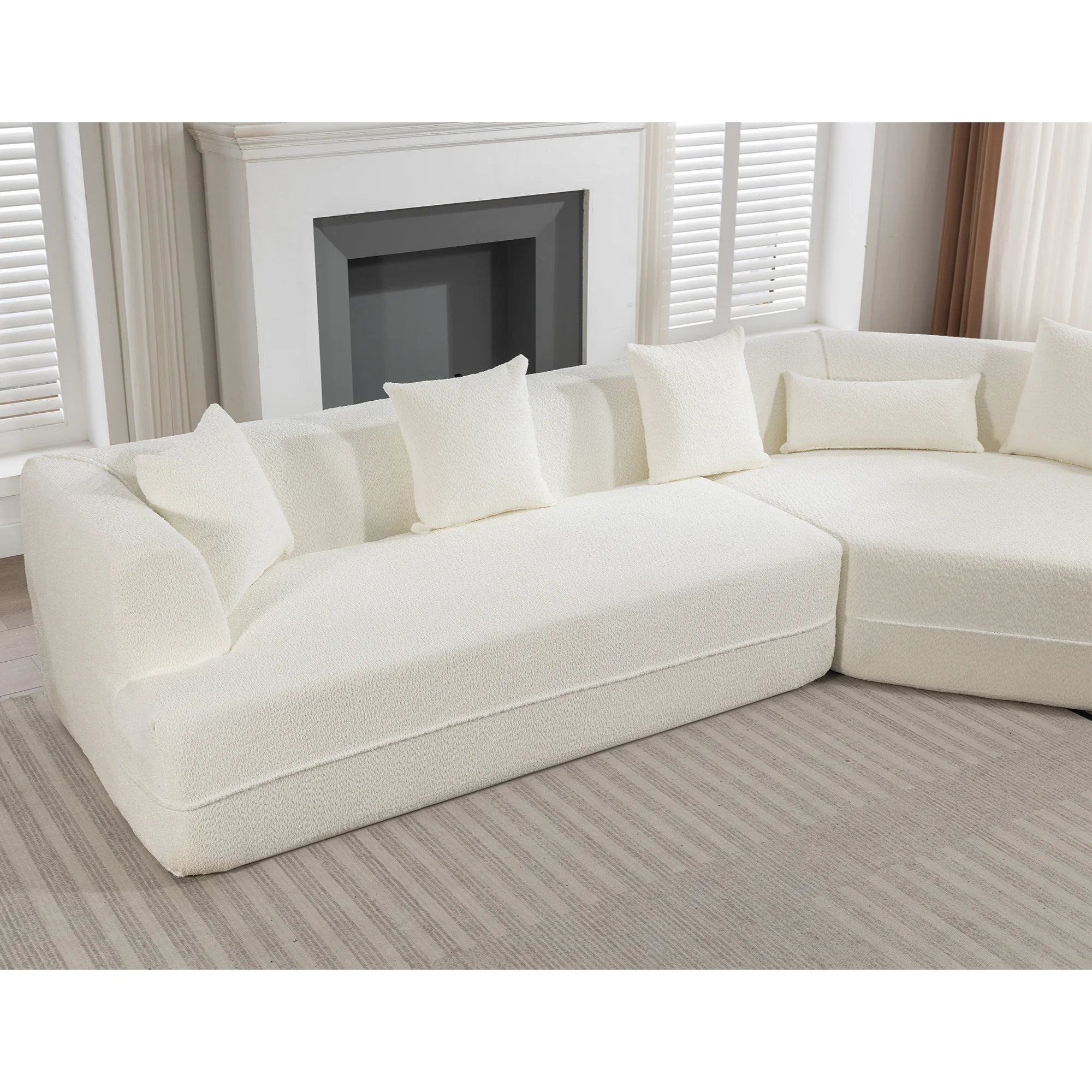 New Extended Edition Modular Sofa Set Convertible Modern Minimalist Style for Apartment & Hotel Living Rooms 