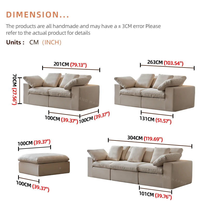 The Cloud Boneless Modular Compressed Sofa