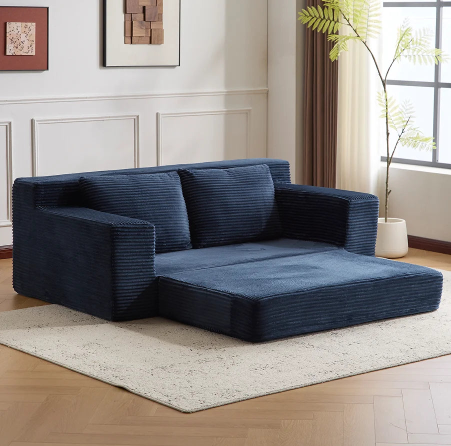 Loveseat Sofa, Comfortable Deep Seat Sofa Bed, Modern Small Corduroy Couch for Living Room Bedroom 