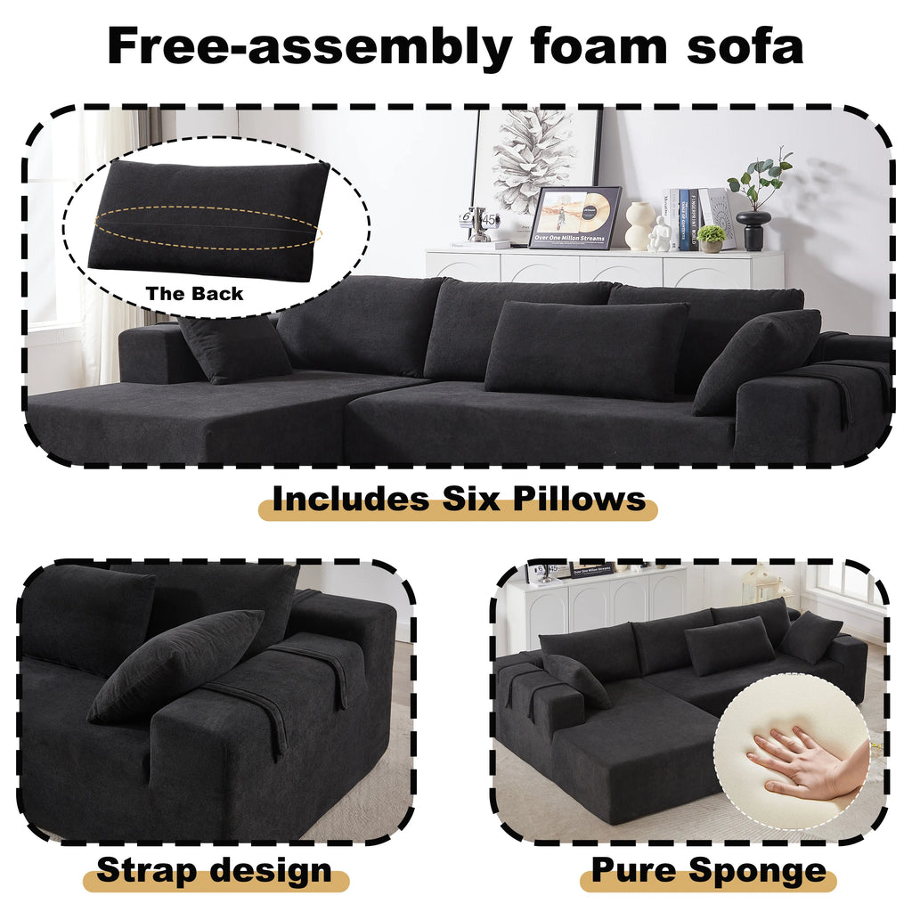 Boneless L-Shaped Modular Sectional Sofa