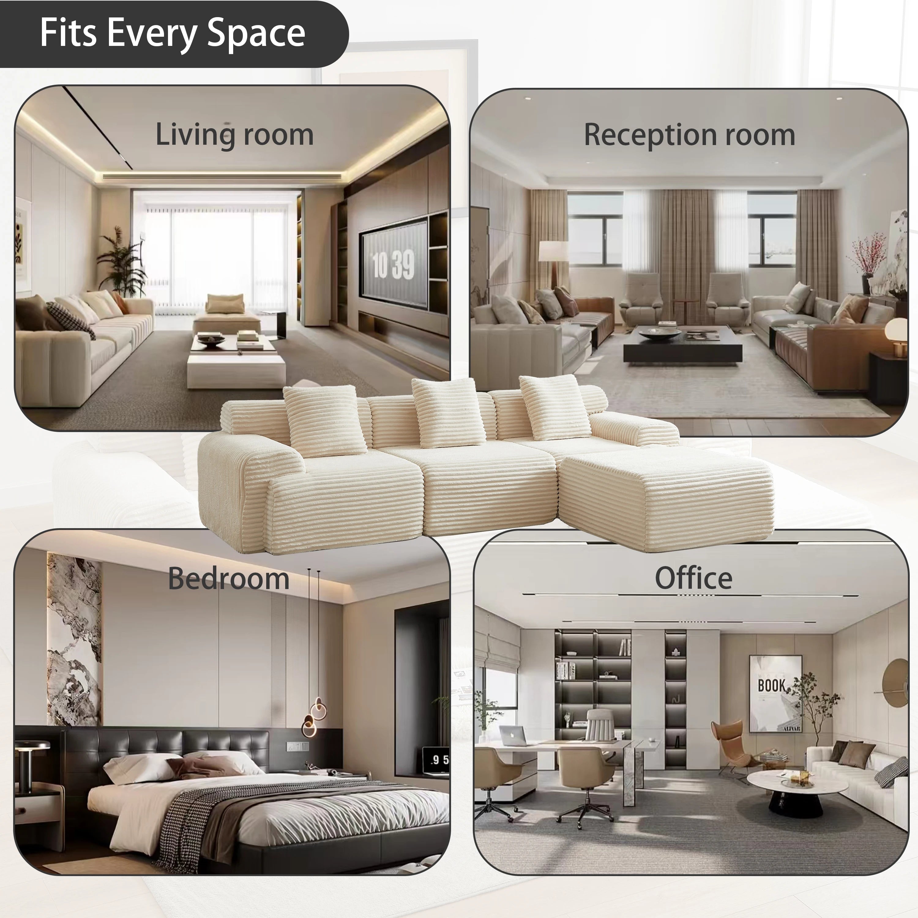 Modern New Design Modular Compressed Sofa Bed Set with Wood Legs for Living Room Apartment & Hotel Use Factory Wholesale Price 