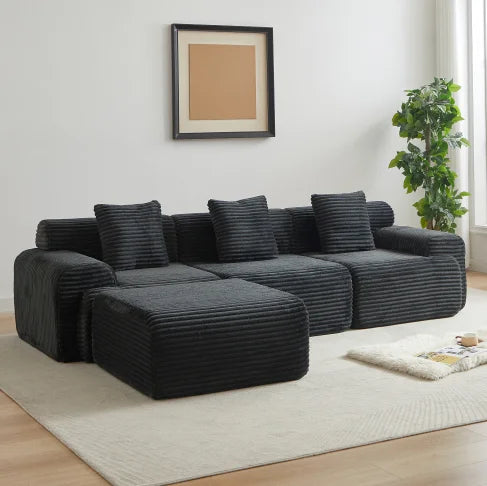 Modern New Design Modular Compressed Sofa Bed Set with Wood Legs for Living Room Apartment & Hotel Use Factory Wholesale Price 