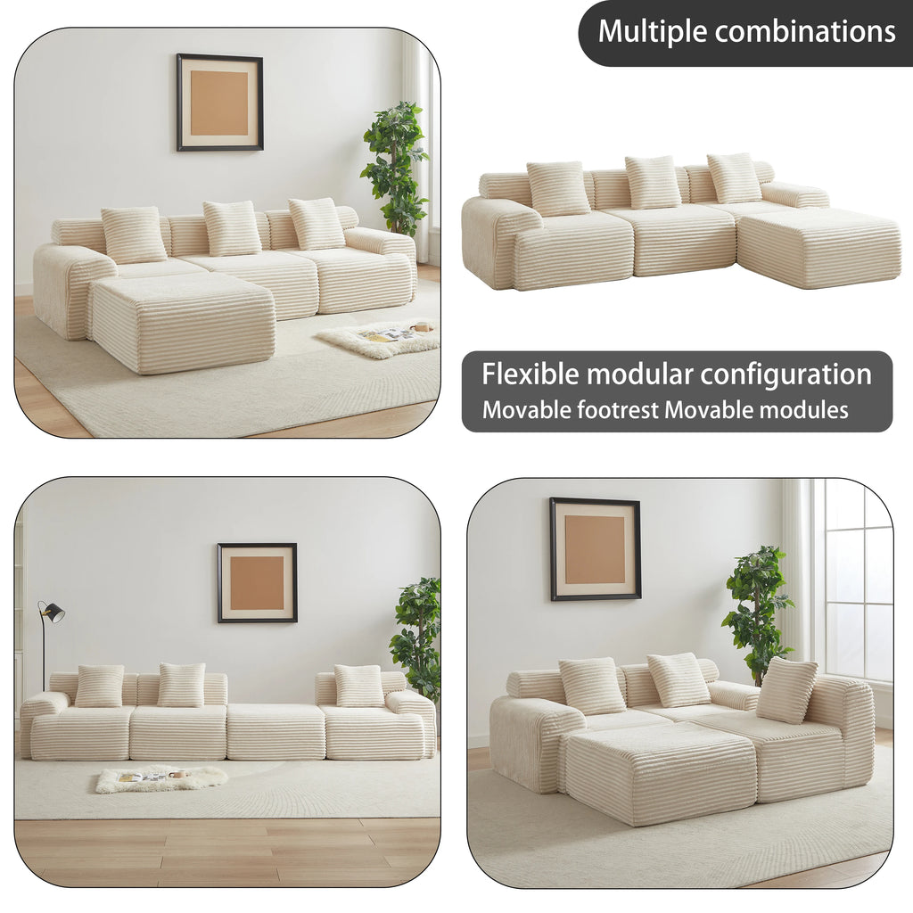 Modern New Design Modular Compressed Sofa Bed Set with Wood Legs for Living Room Apartment & Hotel Use Factory Wholesale Price 