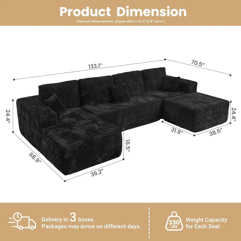 The Boneless U-Shaped Modular Compression Sofa