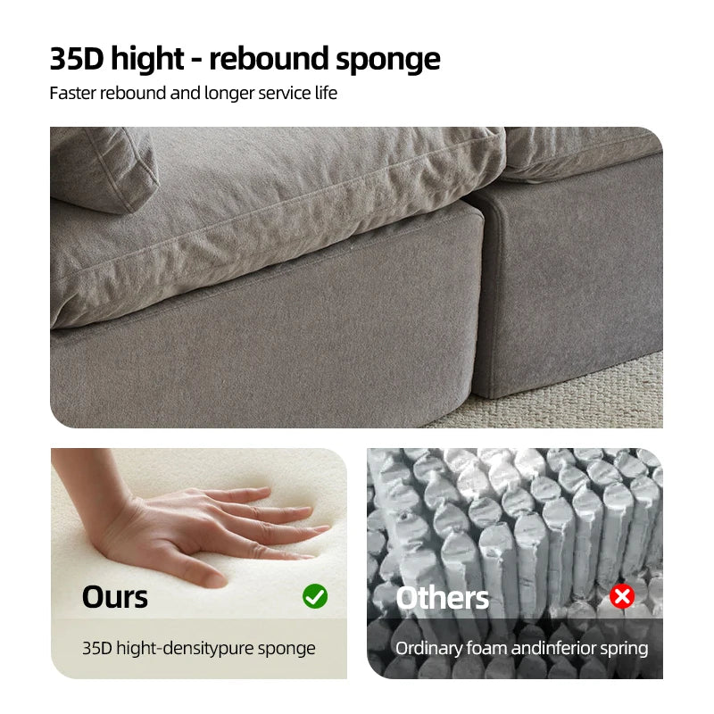 The Drift Boneless L-Shaped Compressed Sofa