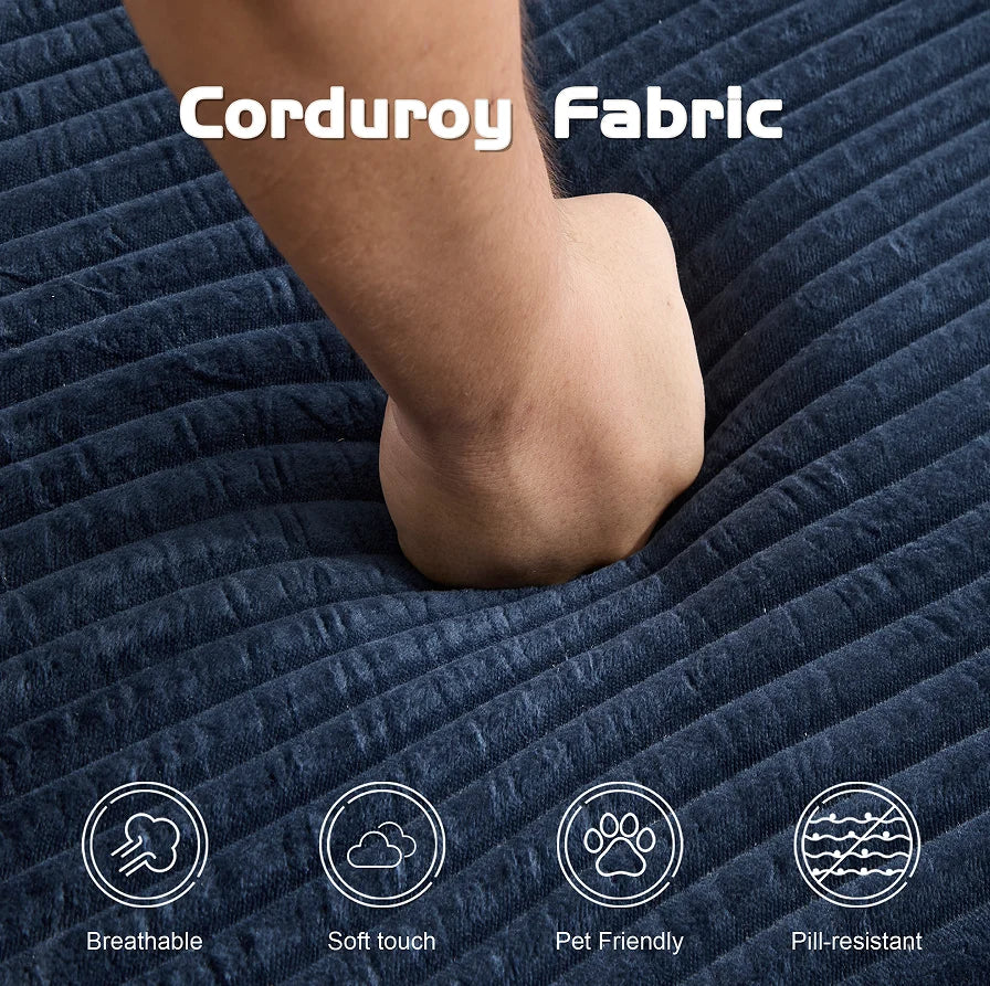 Loveseat Sofa, Comfortable Deep Seat Sofa Bed, Modern Small Corduroy Couch for Living Room Bedroom 