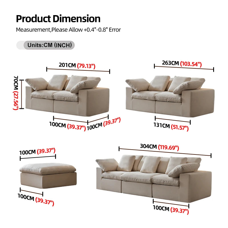 L-Shaped Modular Compressed Sofa