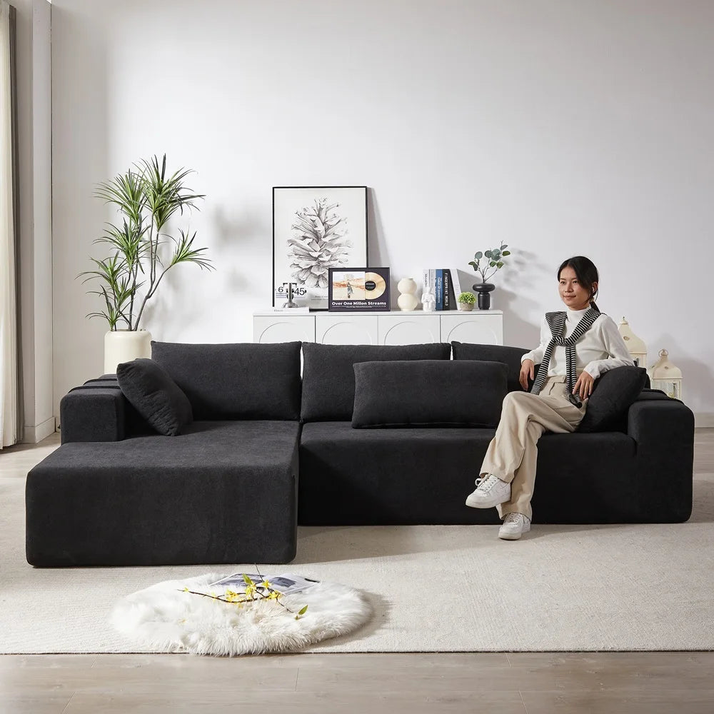 Boneless L-Shaped Modular Sectional Sofa