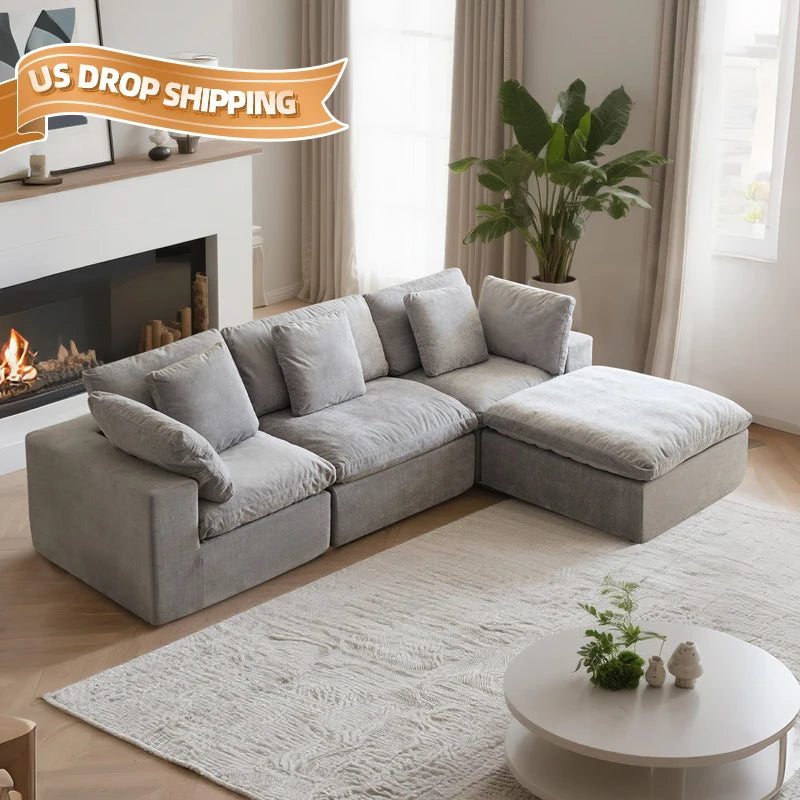 The Drift Boneless L-Shaped Compressed Sofa