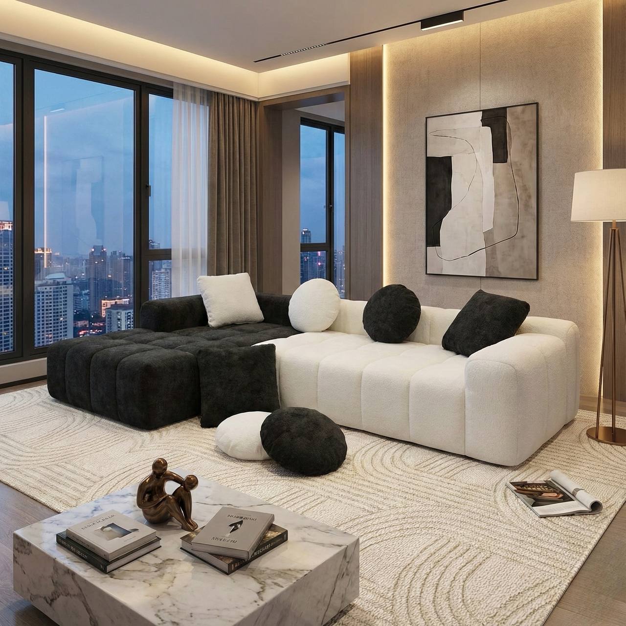 Sectional boneless sofa