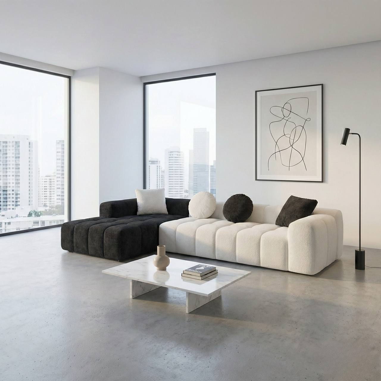 Sectional boneless sofa