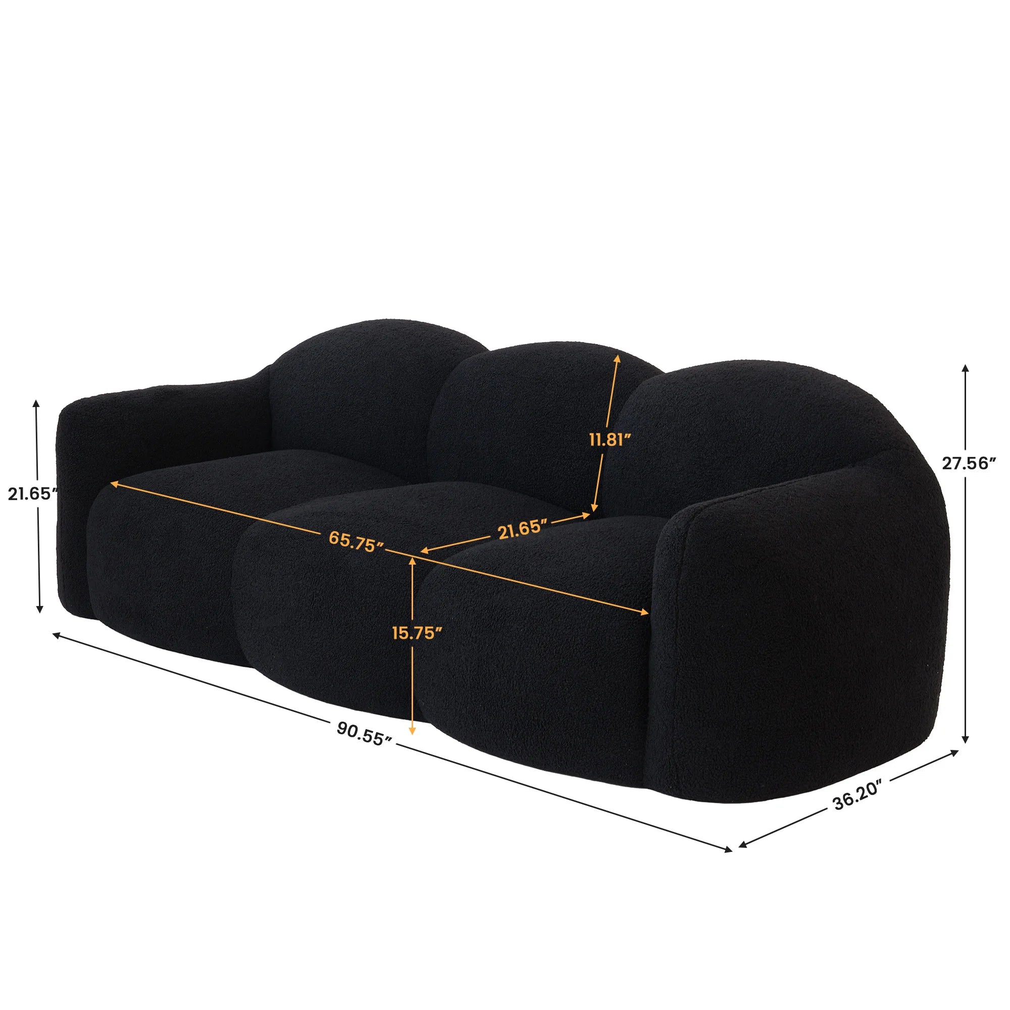 The Calyra Cloud Boneless Compressed Sofa 