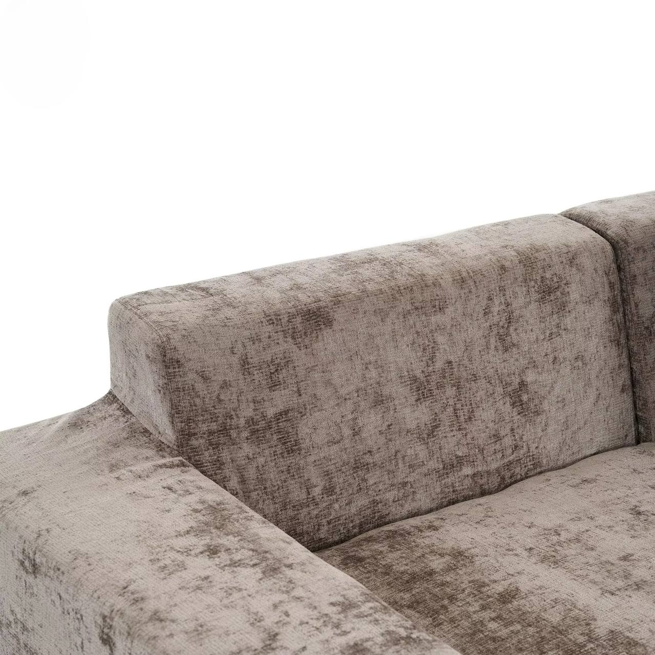 The Velura Minimalist U-Shaped Modular Velvet Sectional Sofa 
